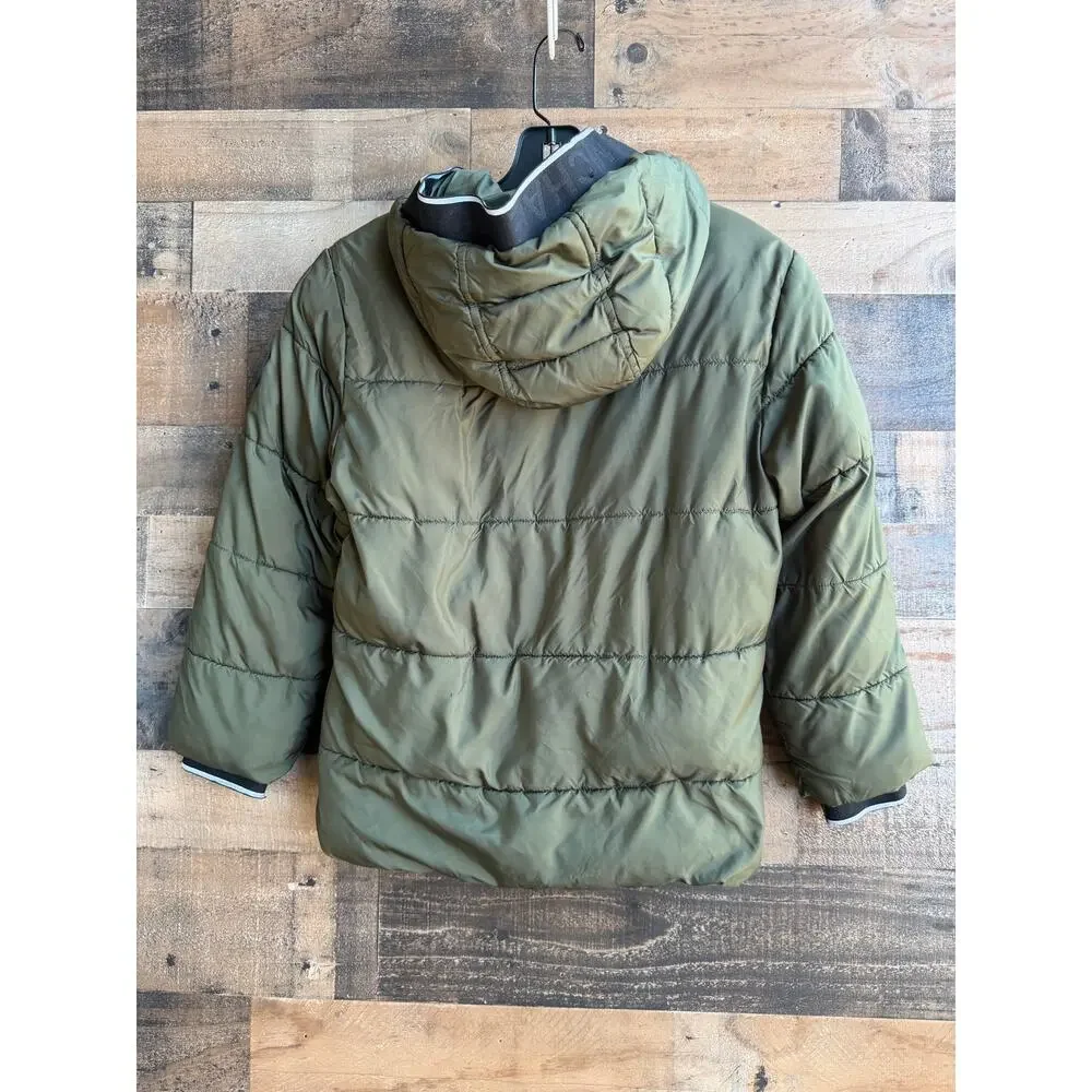 Michael Kors Girls Size 8 Olive Green Hooded Puffer Jacket Winter Coat